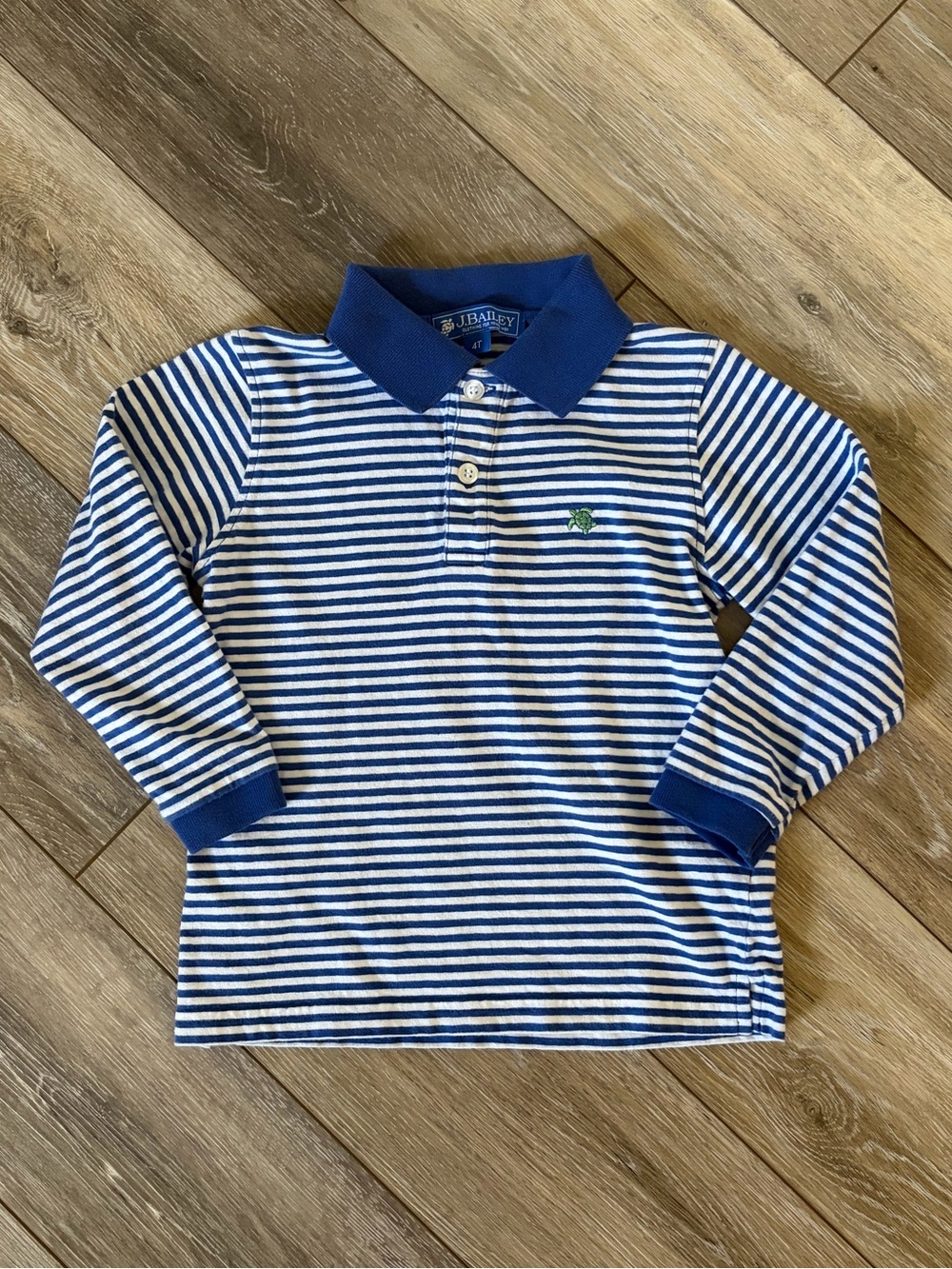 J. Bailey Blue Stripe Long-Sleeve Polo